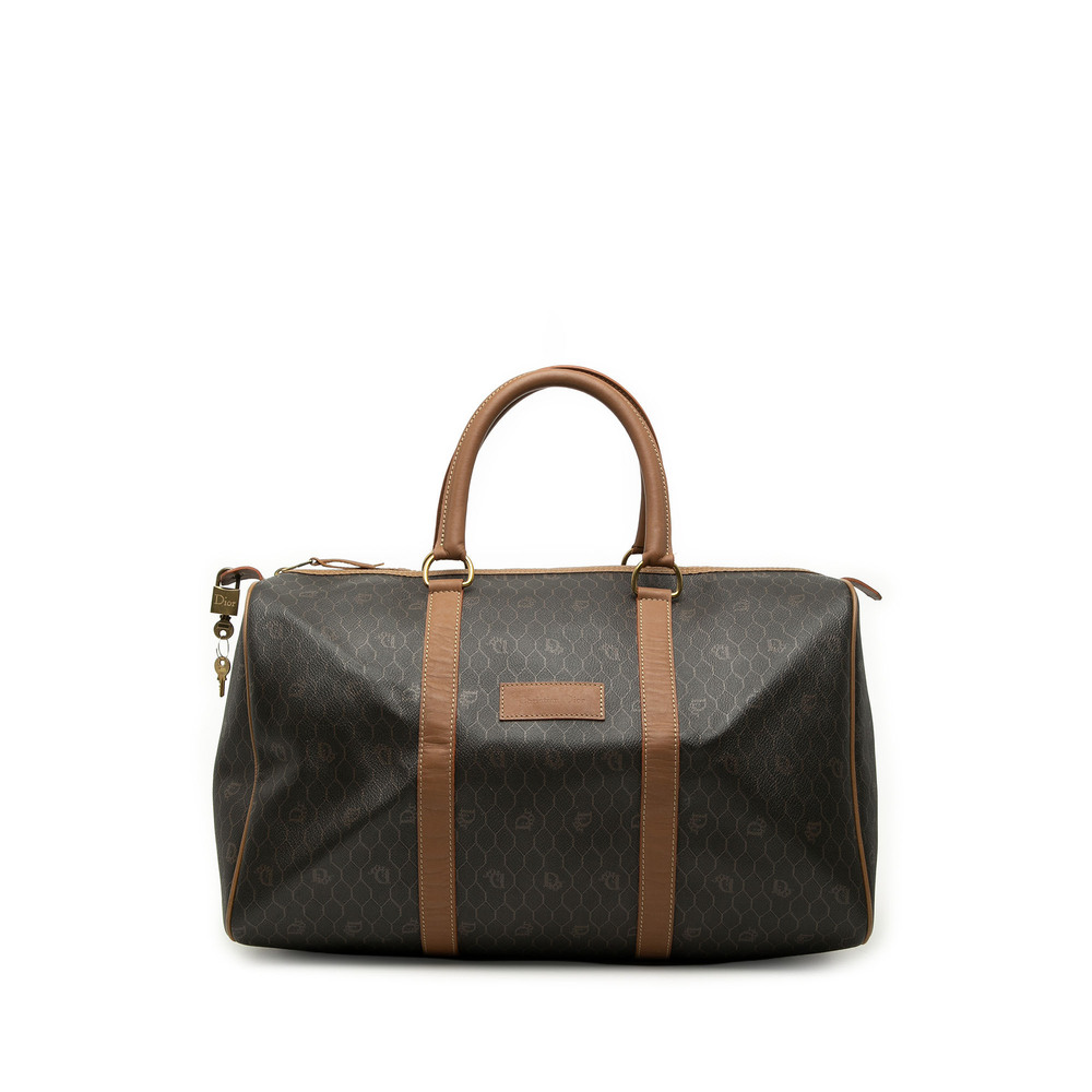 Pre-Loved Dior Honeycomb Coated Canvas Boston Bag